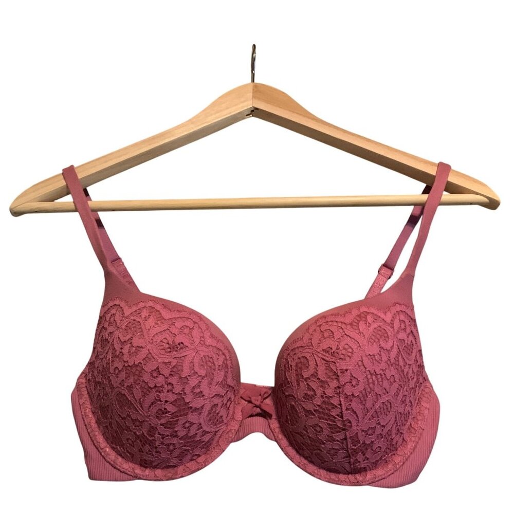 Victoria's Secret Mauve‎ Body By Victoria Perfect Shape Push-Up Lace Overlay 32D